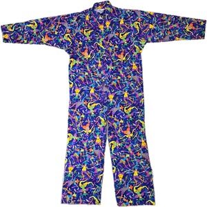 Daytona Magic Clown Print Jumpsuit Unisex Medium Blue Novelty Circus‎ Costume